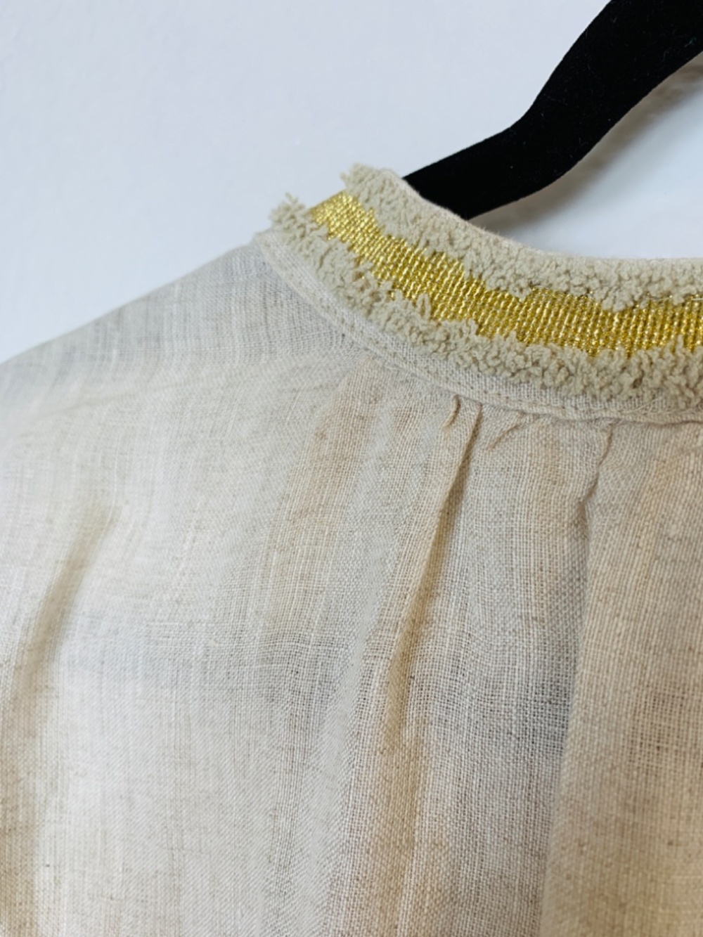 Chico's Embroidered Linen Peasant Top Womens Size12 Tunic Boho Festival Hippie - Picture 14 of 16